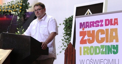 Tomasz Terlikowski w kościele św. Maksymiliana w Oświęcimiu