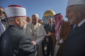 Papież Franciszek podczas spotkania