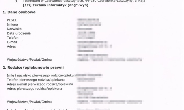 "Ojciec" i "matka" znikają z formularzy