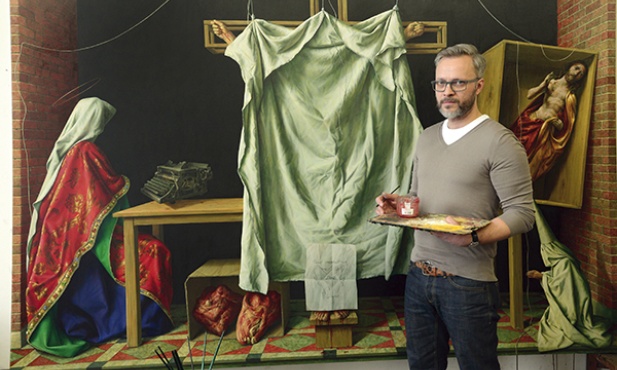 Michael Triegel pracuje nad dziełem „Deus absconditus”. Obraz został zaprezentowany podczas Katolikentagu, który odbywał się w Ratyzbonie od 28 maja do 1 czerwca br. Triegel stał się znany, kiedy w 2010 r. jako niewierzący artysta został poproszony przez kard. Gerharda Müllera o namalowanie portretu Benedykta XVI