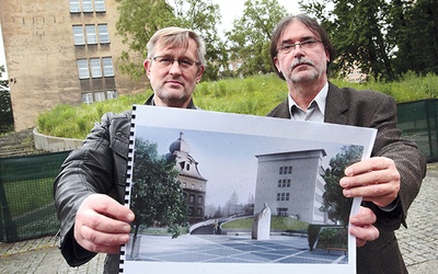 Zwycięzcy konkursu z wizualizacją pomnika w miejscu, gdzie ma powstać