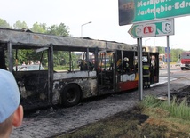 Spłonął autobus w Wodzisławiu Śl. 