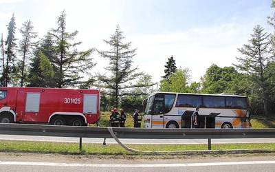 Palił się autokar na obwodnicy 