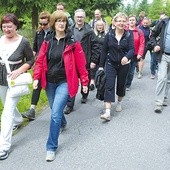  Kilkudziesięciu pielgrzymów razem ze swoim proboszczem pokonało trasę liczącą 26 km