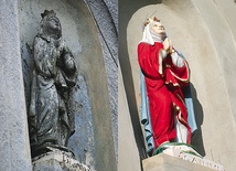 Figurka św. Anny przed konserwacją i po konserwacji