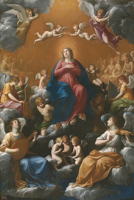 Guido Reni  „Wniebowzięcie Maryi”  olej na desce, 1602–1603 Muzeum Prado, Madryt