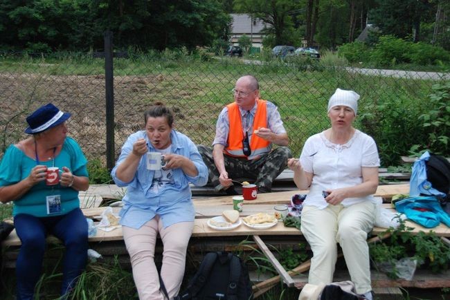 Pielgrzymi podczas trasy 