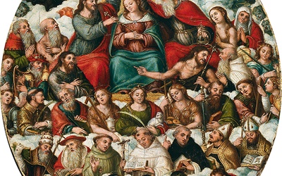 Juan Vicente Masip „Koronacja Maryi” olej na desce, ok. 1521 Muzeum Prado, Madryt