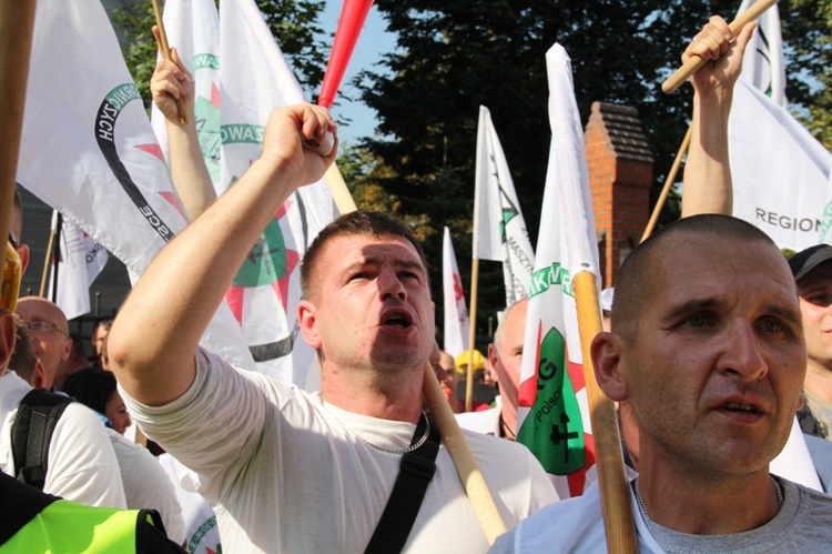 Protest górników