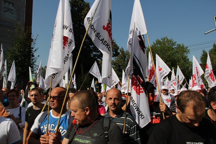 Protest górników