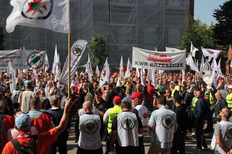 Protest górników