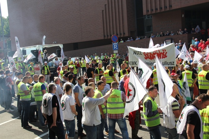 Protest górników