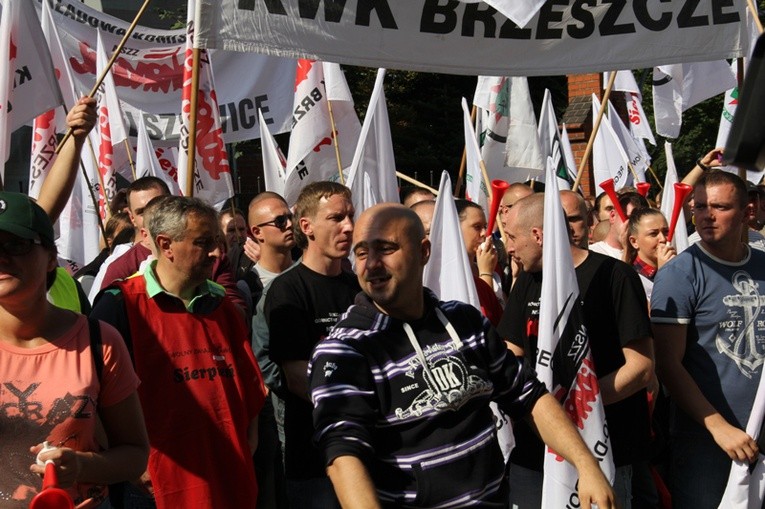 Protest górników