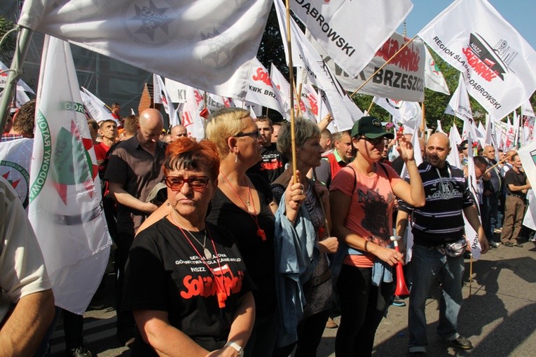 Protest górników