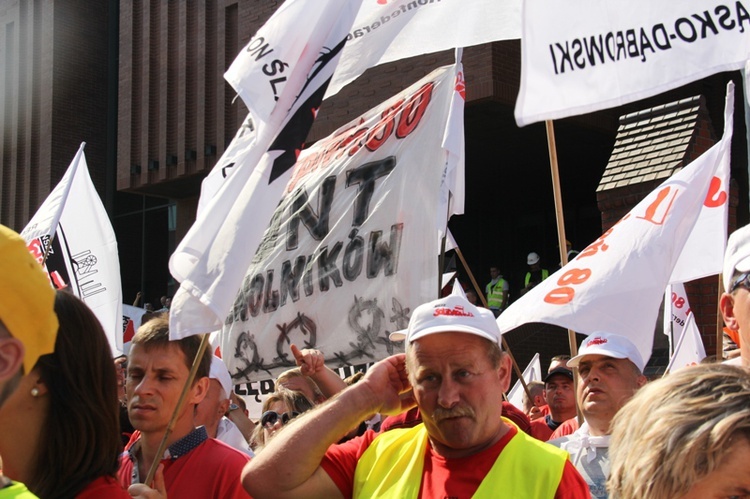 Protest górników