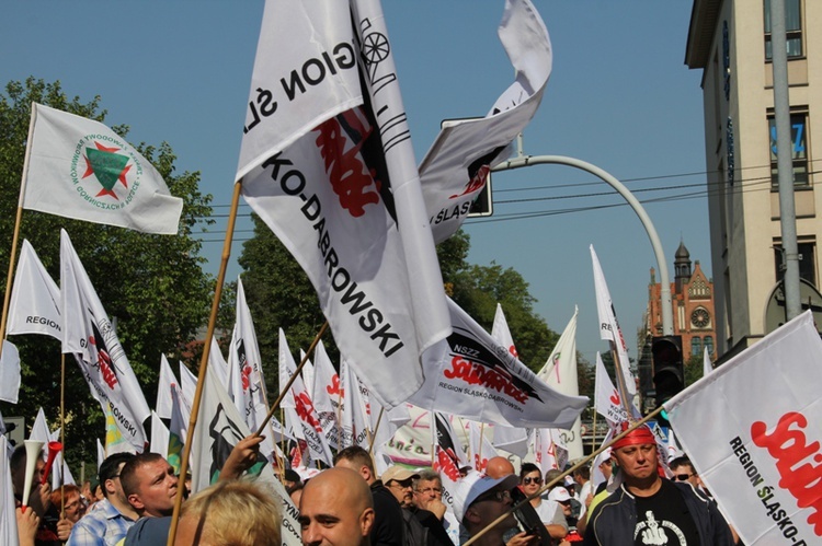 Protest górników