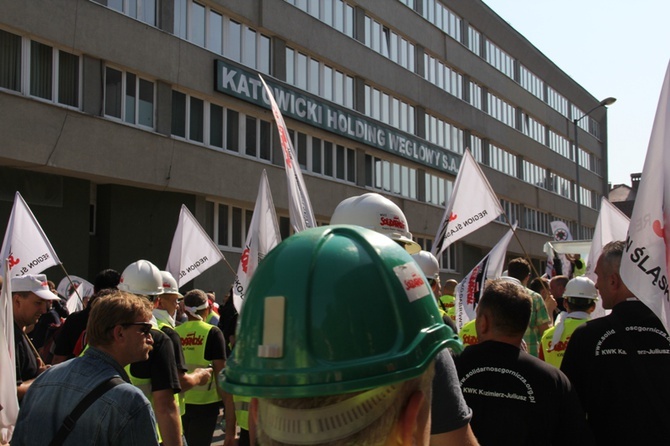 Protest górników