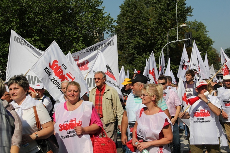 Protest górników