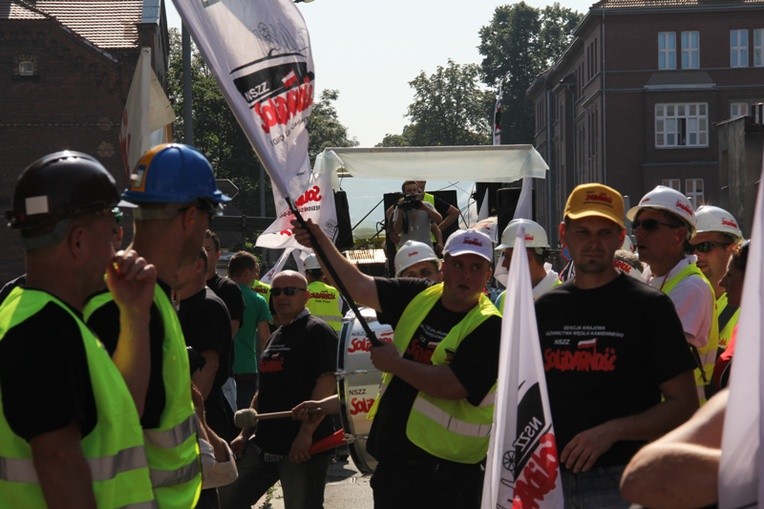 Protest górników