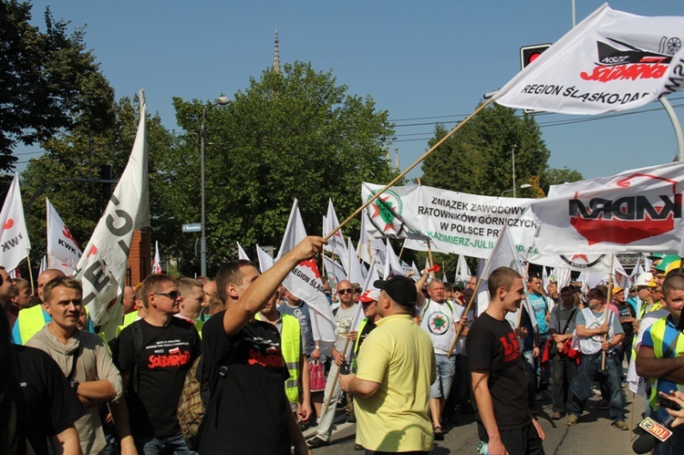 Protest górników