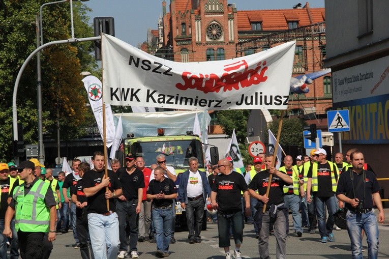 Protest górników