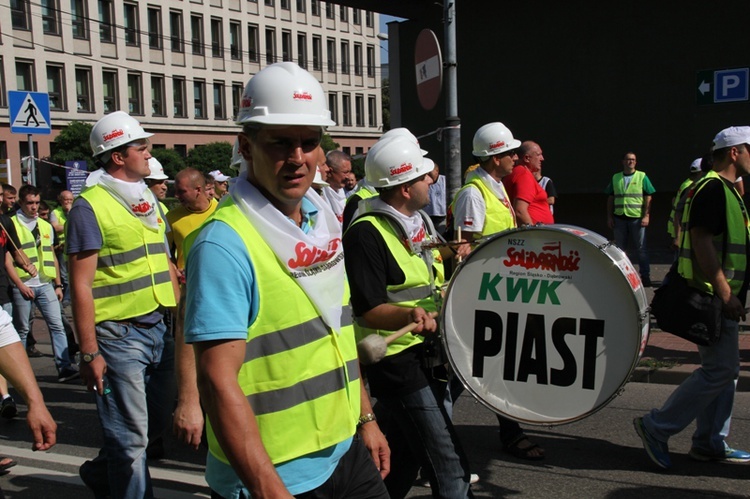 Protest górników