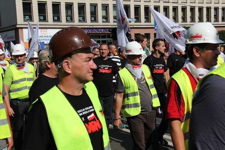 Protest górników