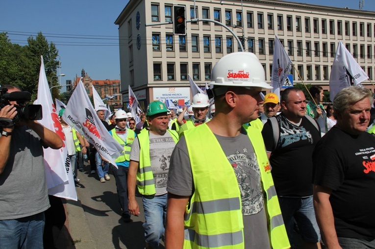 Protest górników