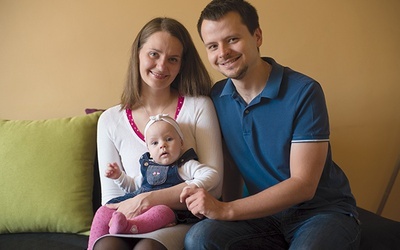 Bartek Czerwiński z żoną Małgorzatą i córką Hanią