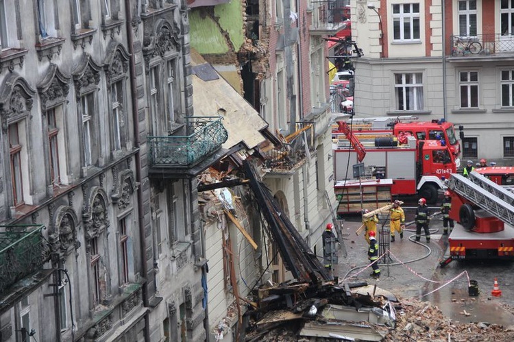 Zawalona kamienica w centrum Katowic