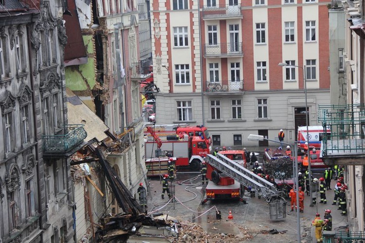 Zawalona kamienica w centrum Katowic