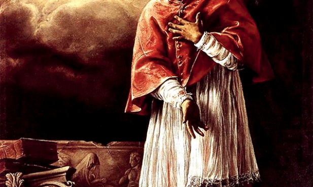 Orazio Borgianni „Św. Karol Boromeusz”,  olej na płótnie, 1611–1612 Kościół San Carlo alle Quattro Fontane,  Rzym