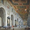 Giovanni Paolo Pannini „Wnętrze bazyliki św. Jana na Lateranie”  olej na płótnie, I poł. XVIII w. Muzeum Puszkina, Moskwa