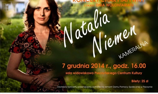 Natalia Niemen, koncert charytatywny, Pszczyna, 7 grudnia