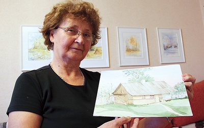  Pani Maria pokazuje rysunek jej rodzinnego domu, wykonany przez ukraińskiego architekta z Uhnowa, z którym do dziś koresponduje 