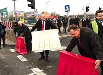 Marszałek Adam Struzik i prezydent Andrzej Nowakowski w czasie otwarcia pierwszego odcinka obwodnicy Płocka