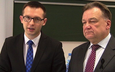  Krzysztof Kosiński, nowo wybrany prezydent Ciechanowa, i Adam Struzik, wybrany na kolejną kadencję marszałek województwa mazowieckiego