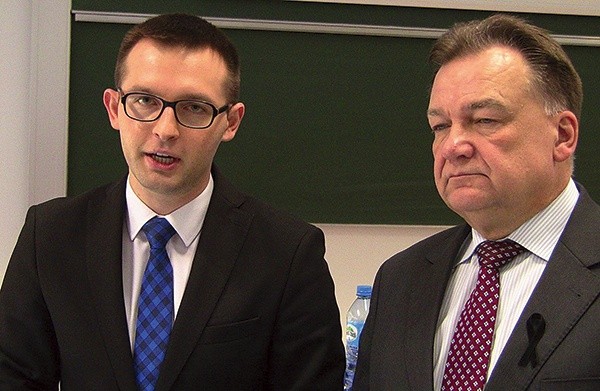  Krzysztof Kosiński, nowo wybrany prezydent Ciechanowa, i Adam Struzik, wybrany na kolejną kadencję marszałek województwa mazowieckiego