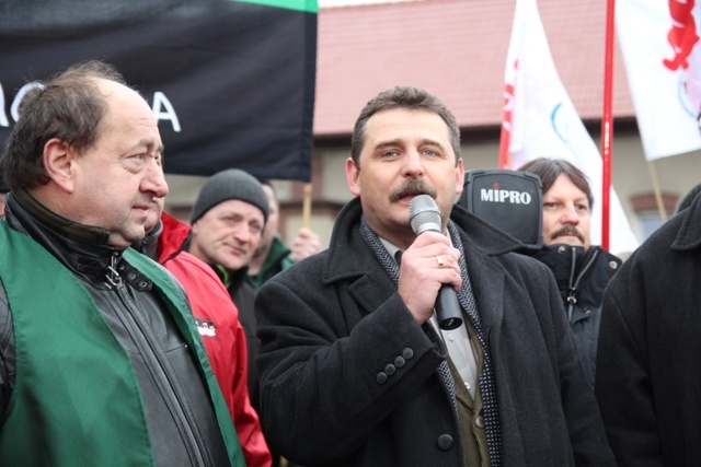 Manifestacja poparcia dla górników kopalni "Brzeszcze"