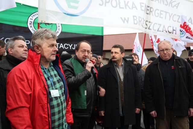 Manifestacja poparcia dla górników kopalni "Brzeszcze"