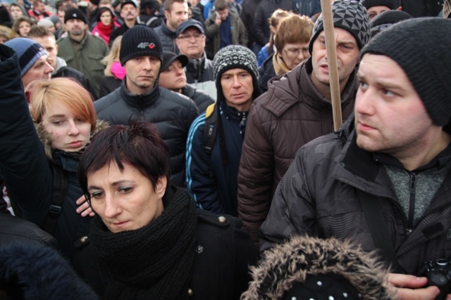 Manifestacja poparcia dla górników kopalni "Brzeszcze"