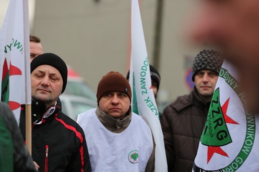 Manifestacja poparcia dla górników kopalni "Brzeszcze"