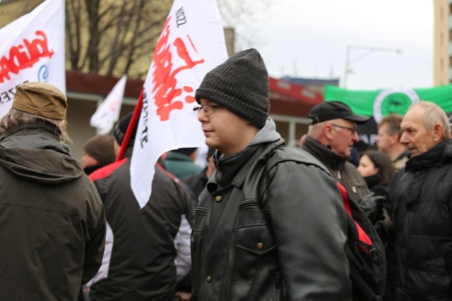 Manifestacja poparcia dla górników kopalni "Brzeszcze"