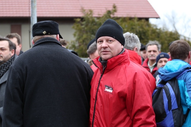 Manifestacja poparcia dla górników kopalni "Brzeszcze"