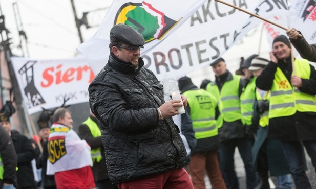 Górnicy blokowali tory