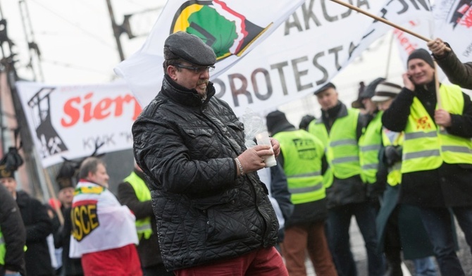 Górnicy blokowali tory