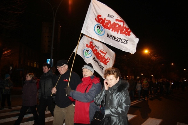 Protest mieszkańców pod kopalnią "Brzeszcze"