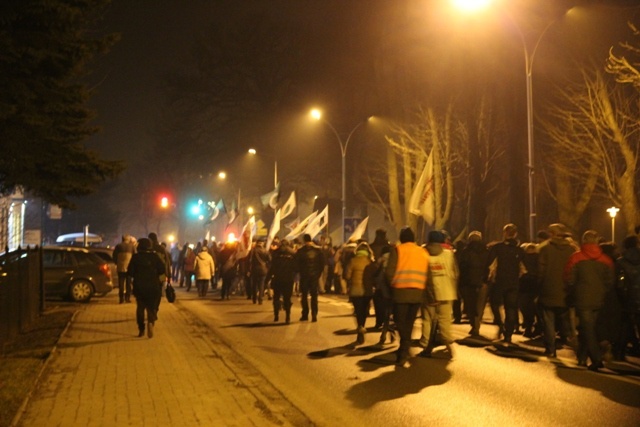 Protest mieszkańców pod kopalnią "Brzeszcze"