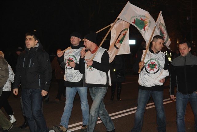 Protest mieszkańców pod kopalnią "Brzeszcze"