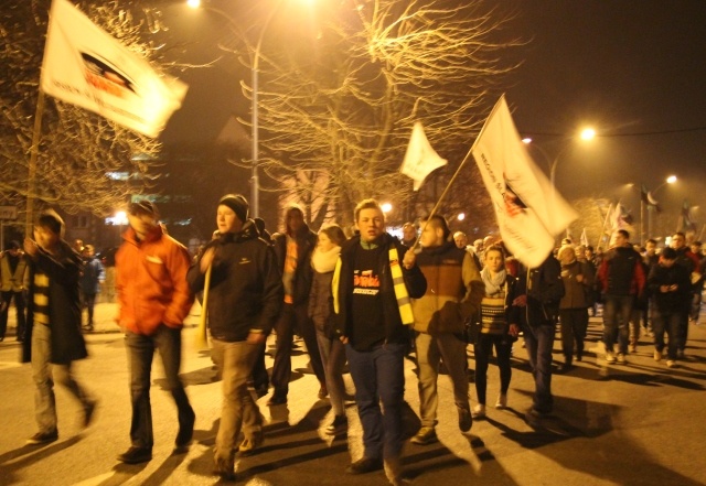 Protest mieszkańców pod kopalnią "Brzeszcze"